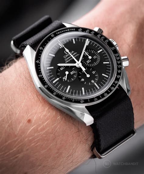 omega speedmaster black rubber strap|omega speedmaster reduced nato strap.